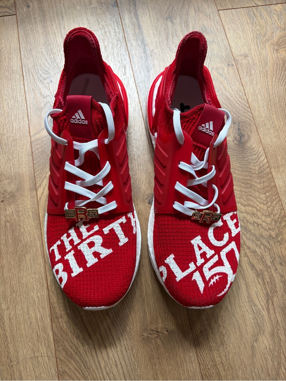 adidas x Rutgers Red and White Men’s Sneakers (Size 10)